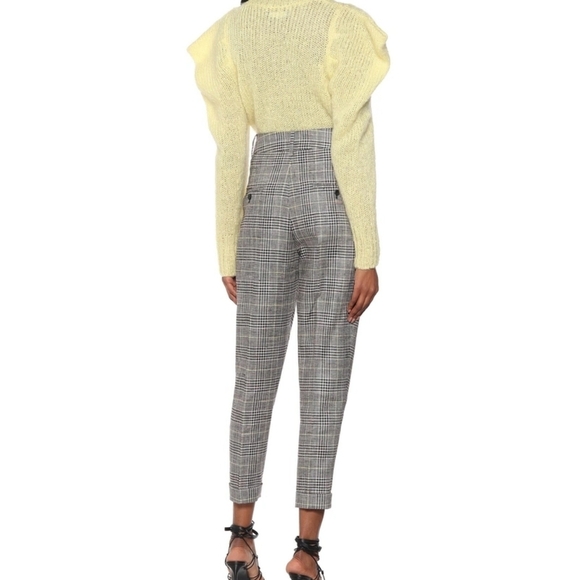 Isabel Marant - Ceyo checked high-rise slim pants Yellow/Grey Size 40 US 8 NWT - Picture 4 of 16